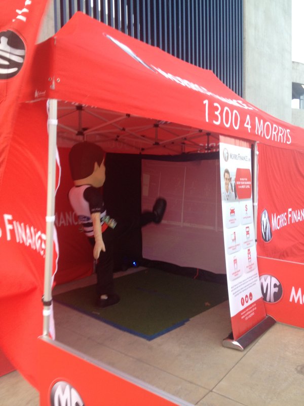 Geelong Cats fans enjoying game-day Footy simulator fun...